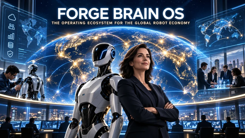 ForgeBrainOS humanoid intelligence concept artwork